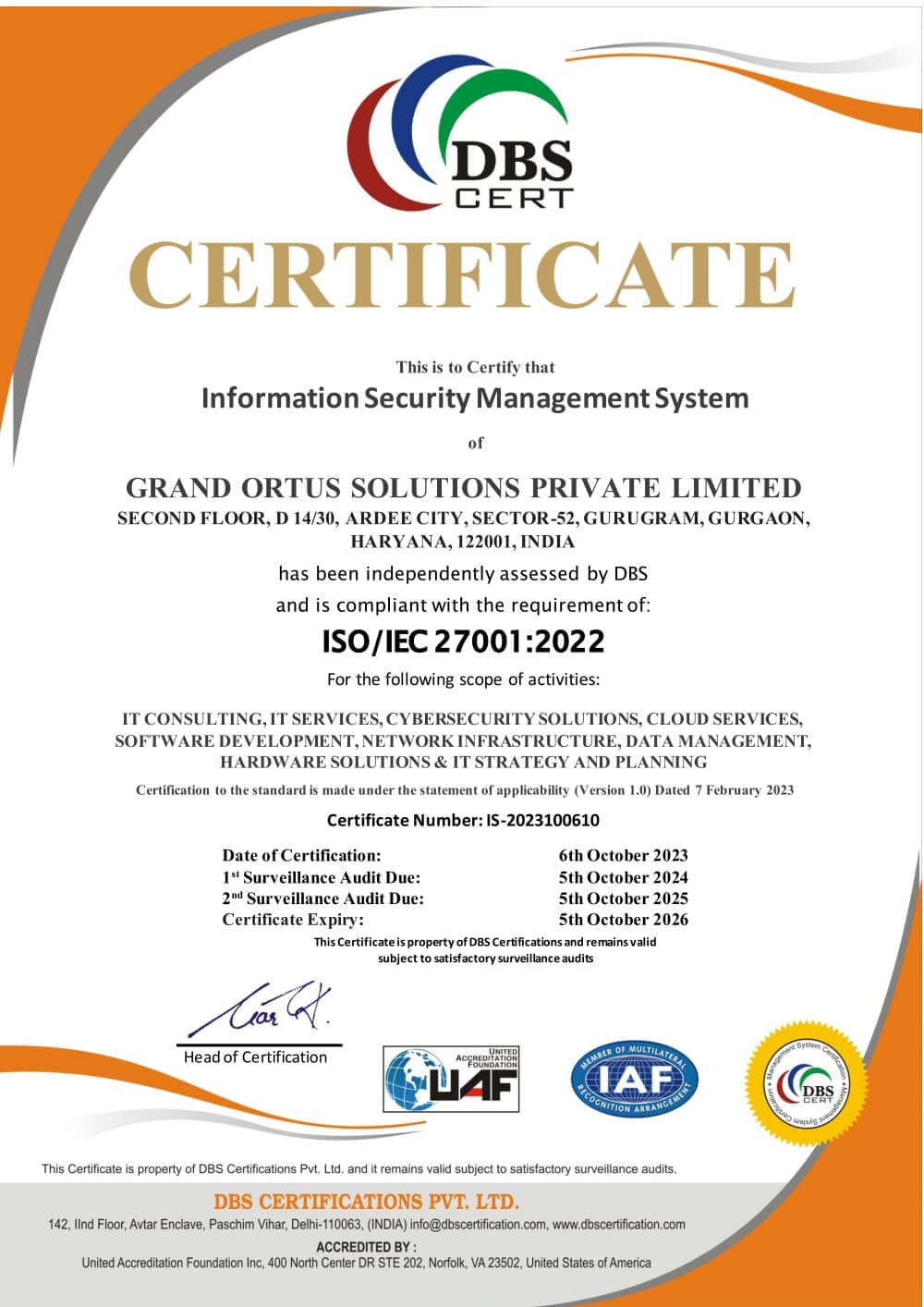 ISO 27001:2022 Certification